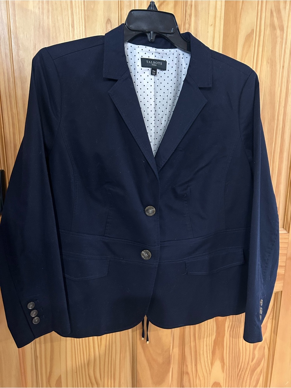 Talbots Navy Women's Blazer with Two-Button Front